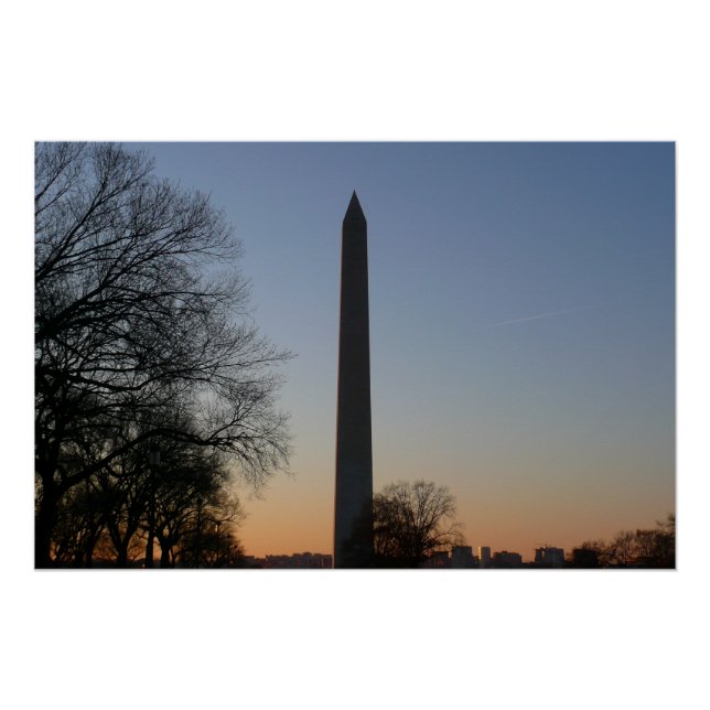 Washington Monument at Sunset in DC Poster (Front)