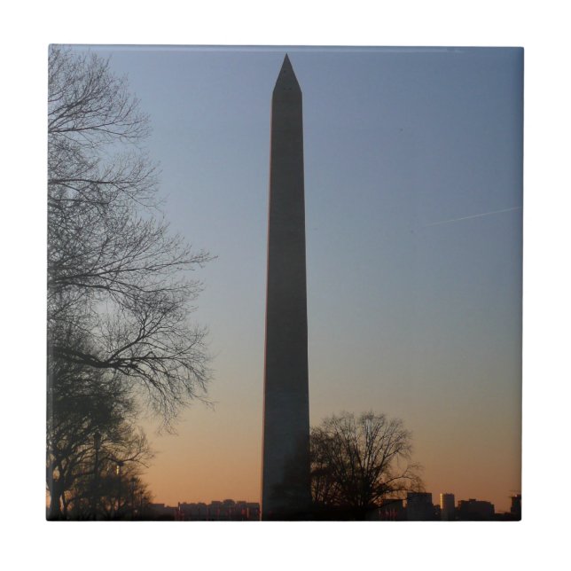 Washington Monument at Sunset in DC Tile (Front)
