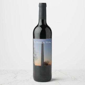 Washington Monument at Sunset in DC Wine Label