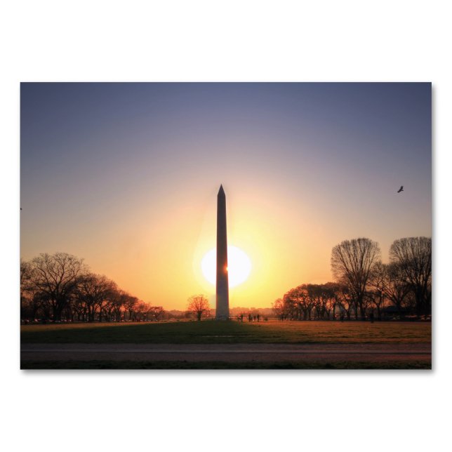 Washington Monument at Sunset Table Number (Front)