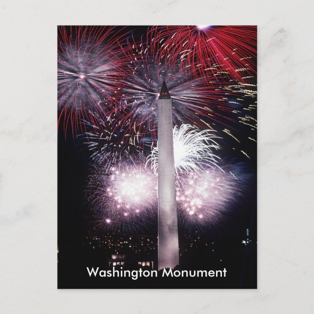 Washington Monument Fireworks, ZSSG Postcard (Front)