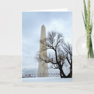 Washington Monument in Winter Card