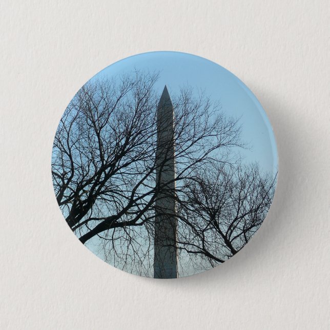 Washington Monument in Winter I Landscape 6 Cm Round Badge (Front)