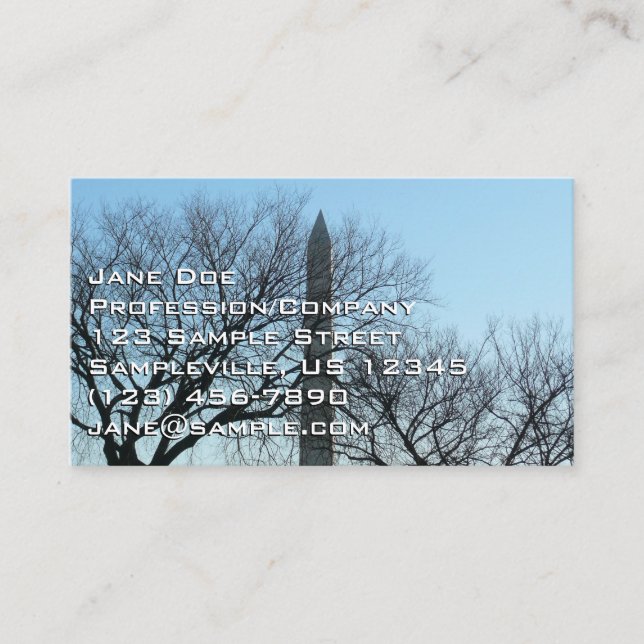 Washington Monument in Winter I Landscape Business Card (Front)