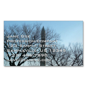 Washington Monument in Winter I Landscape Magnetic Business Card