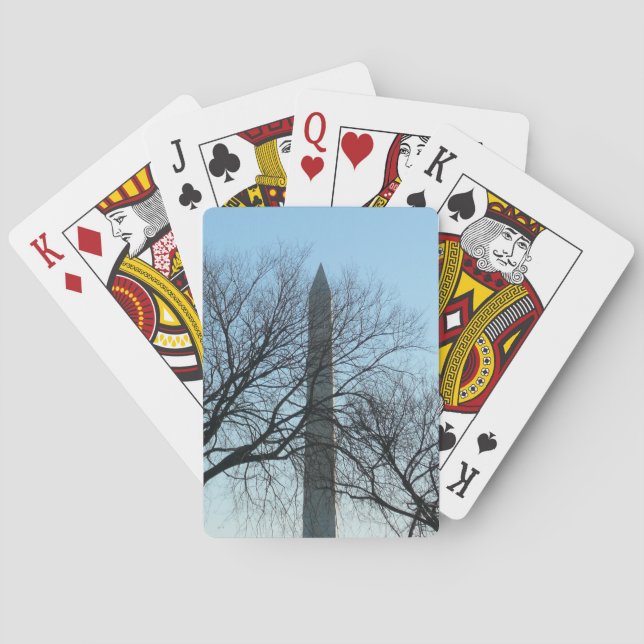 Washington Monument in Winter I Landscape Playing Cards (Back)