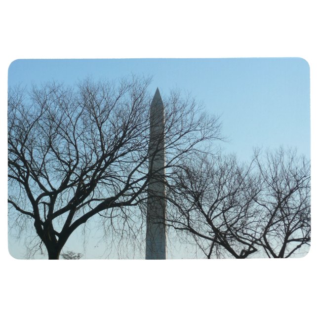 Washington Monument in Winter I Travel Photography Floor Mat (Front)