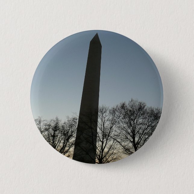 Washington Monument in Winter II Landscape 6 Cm Round Badge (Front)