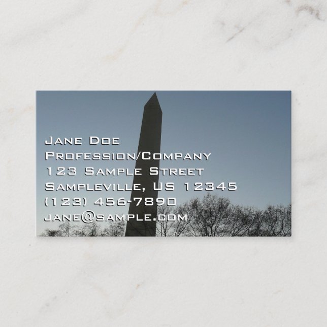 Washington Monument in Winter II Landscape Business Card (Front)