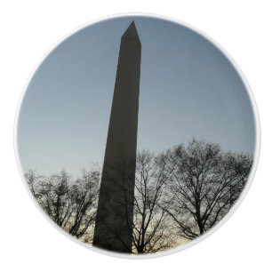 Washington Monument in Winter II Landscape Ceramic Knob
