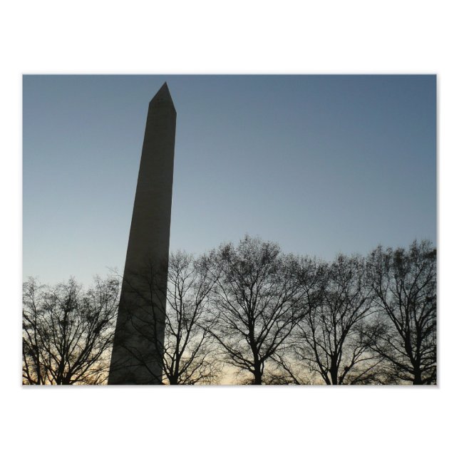 Washington Monument in Winter II Landscape Photo Print (Front)