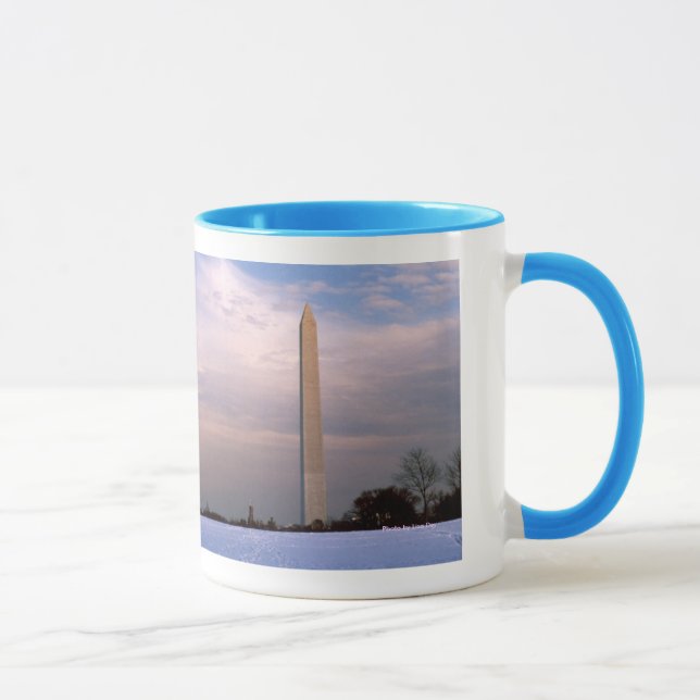 'Washington Monument in Winter' Mug (Right)