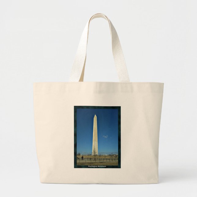 Washington Monument Large Tote Bag (Front)