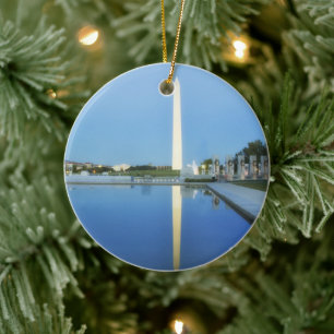 Washington Monument, Reflecting Pool, Washington Ceramic Tree Decoration