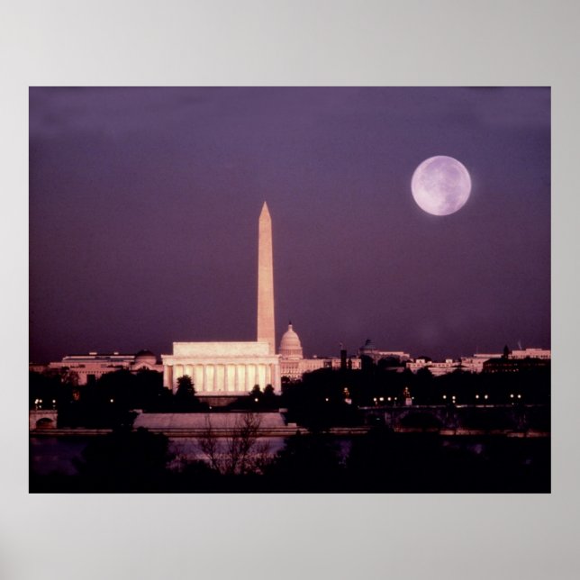 Washington Monument, the Capitol and Jefferson Poster (Front)