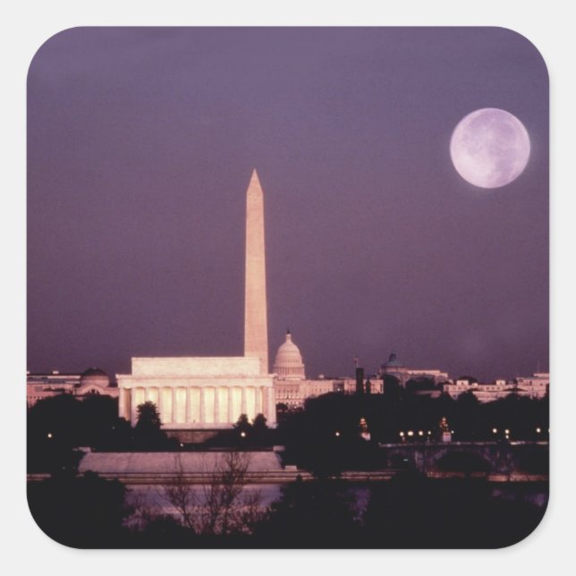 Washington Monument, the Capitol and Jefferson Square Sticker (Front)