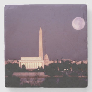 Washington Monument, the Capitol and Jefferson Stone Coaster