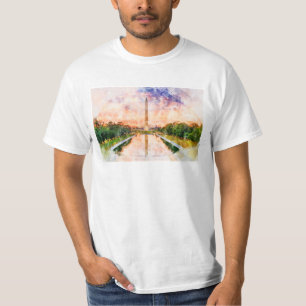 Washington Monument watercolor during sunset T-Shirt