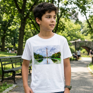 Washington Monument Watercolor with Reflection T-Shirt