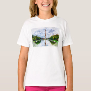 Washington Monument watercolor with reflection T-Shirt