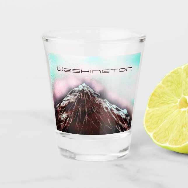 Washington Mount Rainier The Evergreen State Shot Glass (Front)