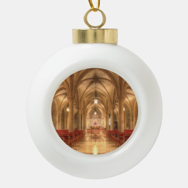 Washington National Cathedral Bethlehem Chapel Ceramic Ball Christmas Ornament (Front)