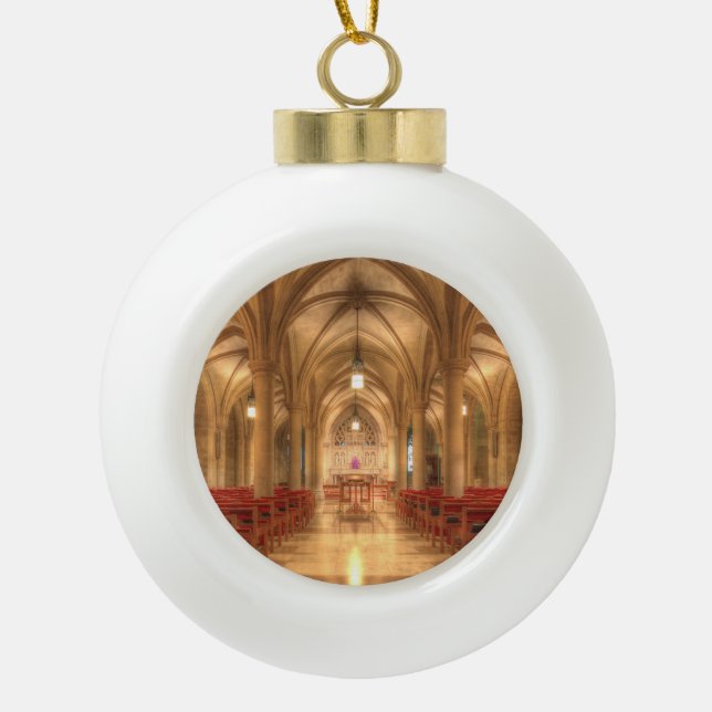 Washington National Cathedral Bethlehem Chapel Ceramic Ball Christmas Ornament (Front)