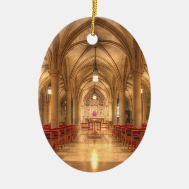 Washington National Cathedral Bethlehem Chapel Ceramic Tree Decoration (Front)