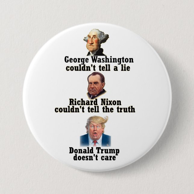 Washington, Nixon and Trump 7.5 Cm Round Badge (Front)