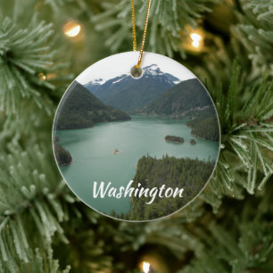 Washington North Cascades Photo Ceramic Tree Decoration