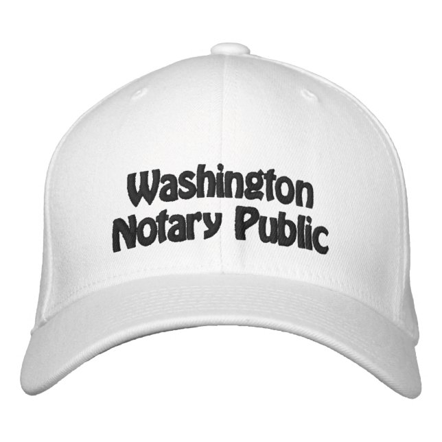 Washington Notary Public Embroidered Baseball Cap (Front)