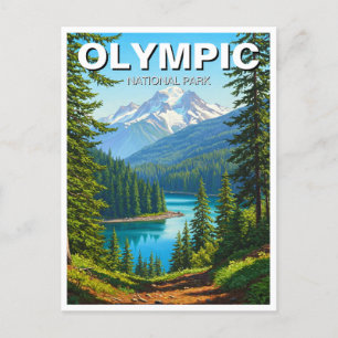 Washington olympic national park travel postcard