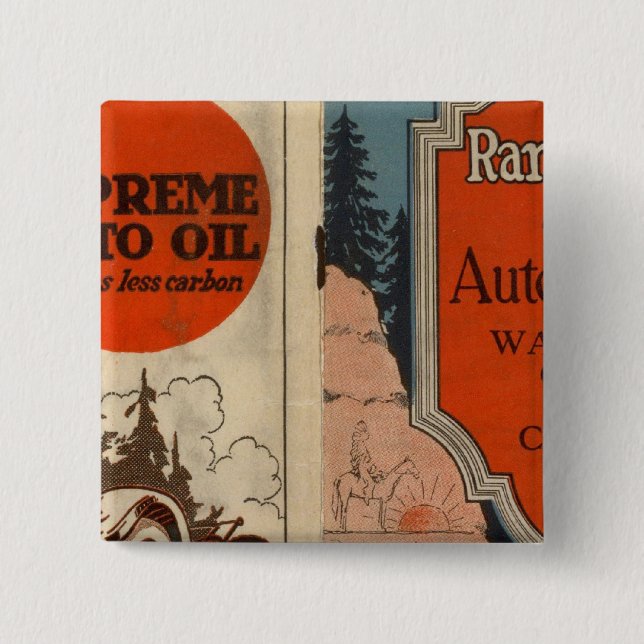 Washington, Oregon auto trails 15 Cm Square Badge (Front)