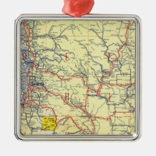 Washington, Oregon, Idaho Metal Tree Decoration