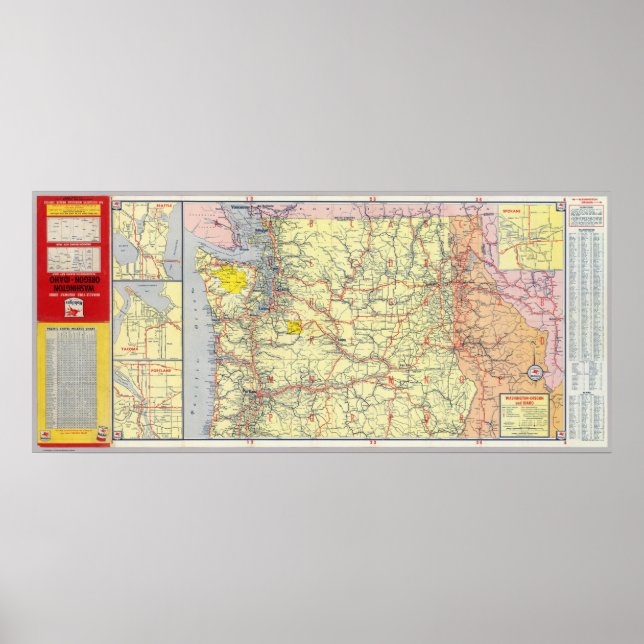 Washington, Oregon, Idaho Poster (Front)