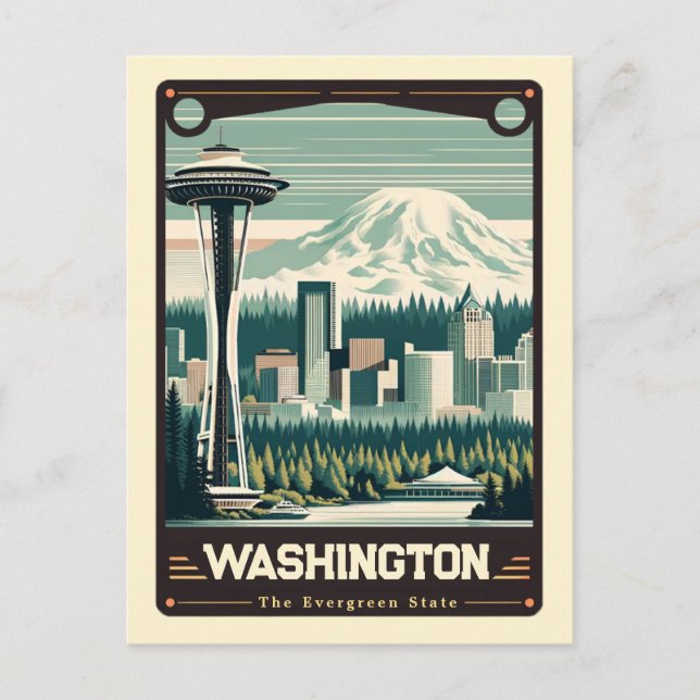 Washington | Patriotic Spirit Vintage Postcard (Front)