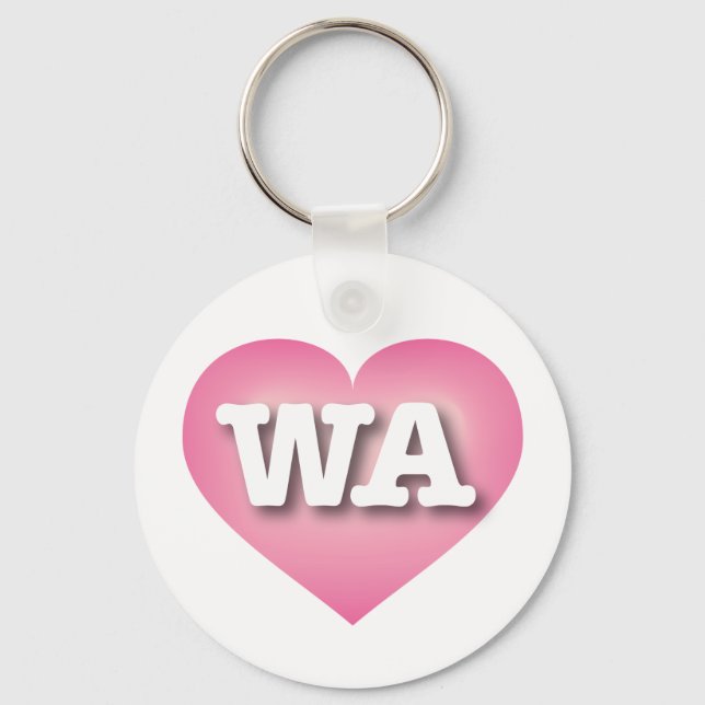 Washington Pink Fade Heart - I love WA Key Ring (Front)