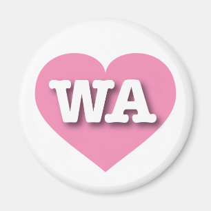 Washington Pink Heart - I love WA Magnet