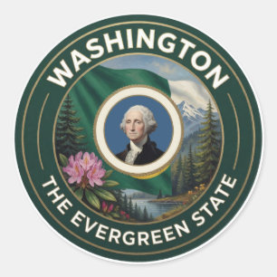 Washington Puget Sound Heritage And Forest Charm Classic Round Sticker