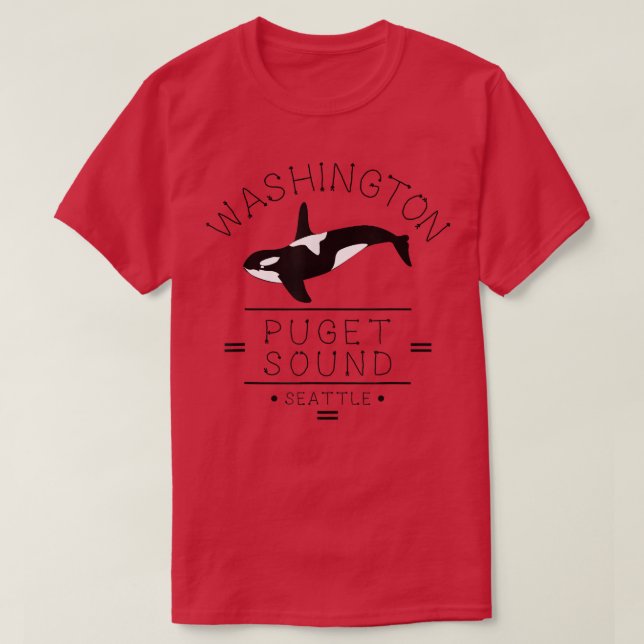 Washington Puget Sound SeattleKiller Whale Orca  T-Shirt (Design Front)