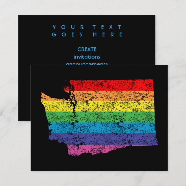 washington rainbow invitation (Front/Back)