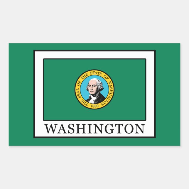 Washington Rectangular Sticker (Front)