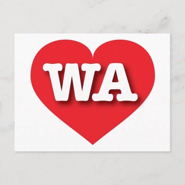 Washington Red Heart - I love WA Postcard (Front)