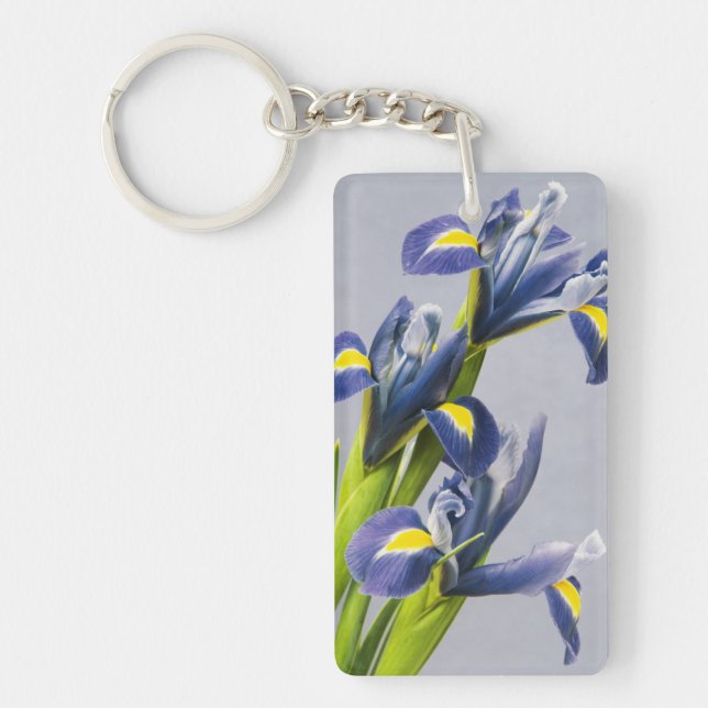 Washington, Redmond, Purple Irises Key Ring (Front)