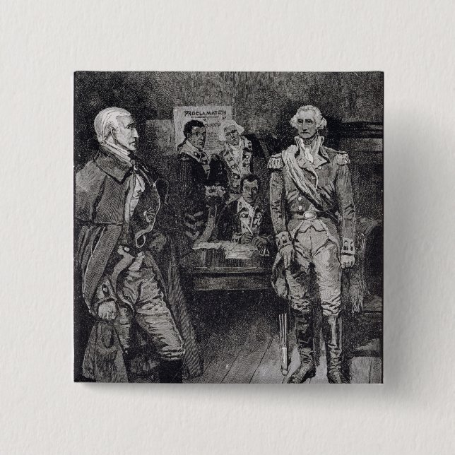Washington Refusing a Dictatorship 15 Cm Square Badge (Front)