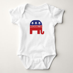 Washington Republican Elephant Baby Bodysuit