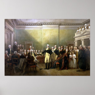 Washington Resigning His Commission Poster