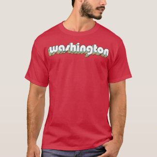 Washington Retro Rainbow Typography Faded Style T-Shirt
