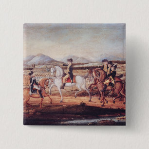 Washington Reviewing the Western Army 15 Cm Square Badge