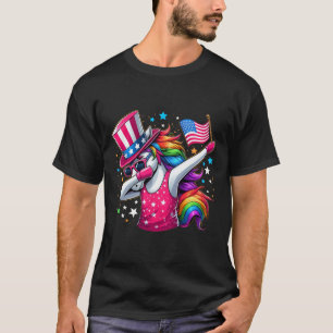 Washington Riding Shark Funny July 4th American Fl T-Shirt